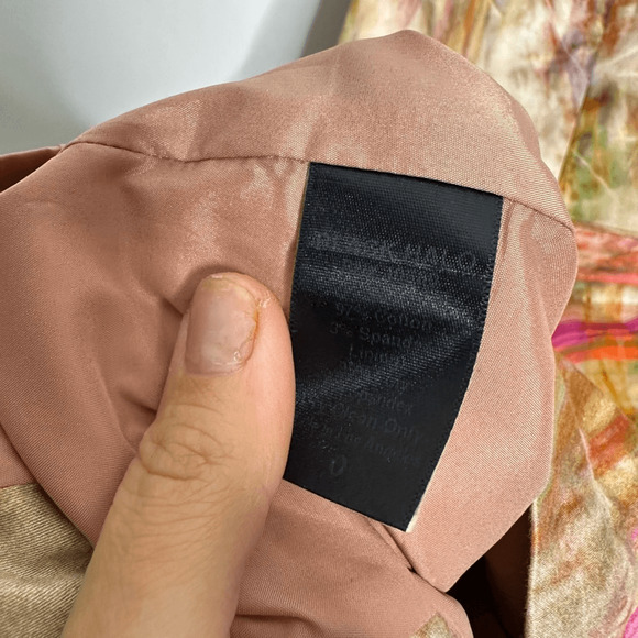 BLACK HALO Marble Print Front Slit Sheath Dress orange pink womens size 0 - Picture 6 of 7